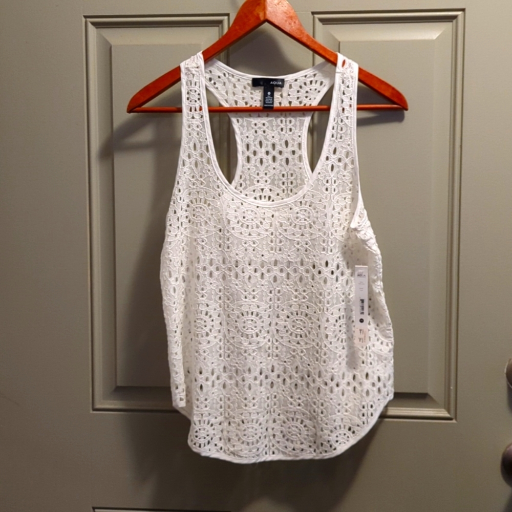 Aqua XSmall white shirt/tank top / new with tags